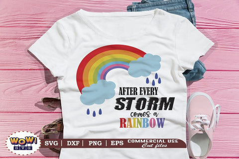 After every storm there is a rainbow svg, Motivation quotes svg SVG Wowsvgstudio 