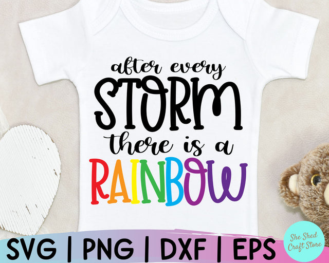 After Every Storm There Is A Rainbow Svg, Rainbow Baby Svg, Little Miracle Svg, Baby Svg SVG She Shed Craft Store 