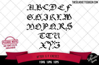 After G.F. Cresci alphabets - ABC letters SVG Loveleen Kaur 