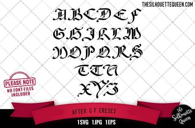 After G.F. Cresci alphabets - ABC letters SVG Loveleen Kaur 