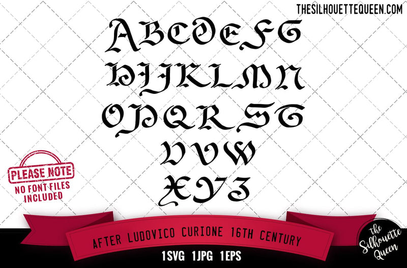 After Ludovico Curione 16th Century alphabets - ABC letters SVG Loveleen Kaur 