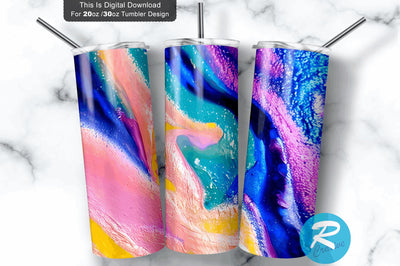 Agate Glitter pink and Navy 20 oz / 30 oz Skinny Tumbler Sublimation Regulrcrative 