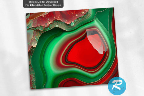 Agate Glitter red and green 20 oz / 30 oz Tumbler PNG Sublimation Regulrcrative 