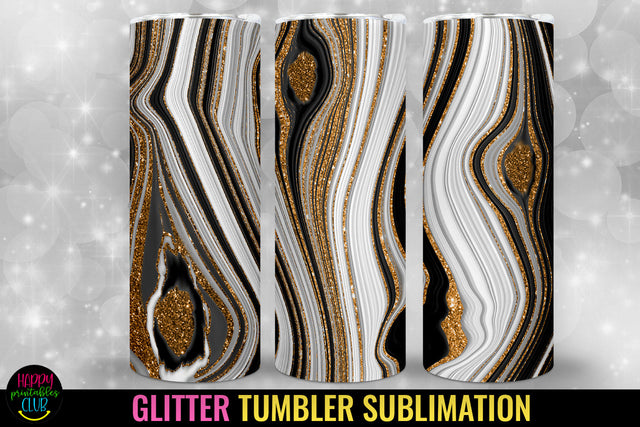 Agate Glitter Tumbler Sublimation I 20 Oz Tumbler Wrap PNG Sublimation Happy Printables Club 