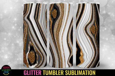 Agate Glitter Tumbler Sublimation I 20 Oz Tumbler Wrap PNG Sublimation Happy Printables Club 