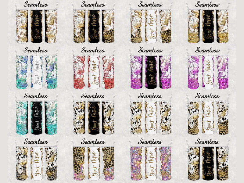 Agate Marble Design bundle tumbler 20 oz skinny Sublimation - So Fontsy