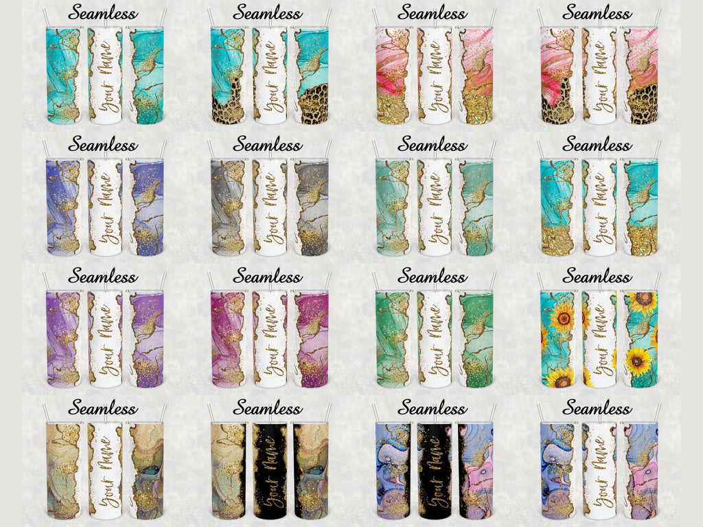 Agate Marble Design bundle tumbler 20 oz skinny Sublimation - So Fontsy