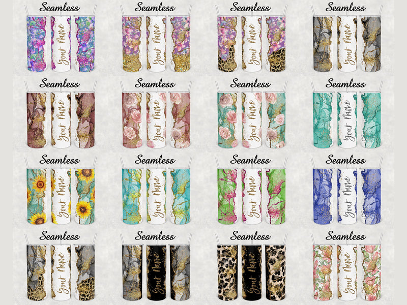 Agate Marble Design bundle tumbler 20 oz skinny Sublimation - So Fontsy
