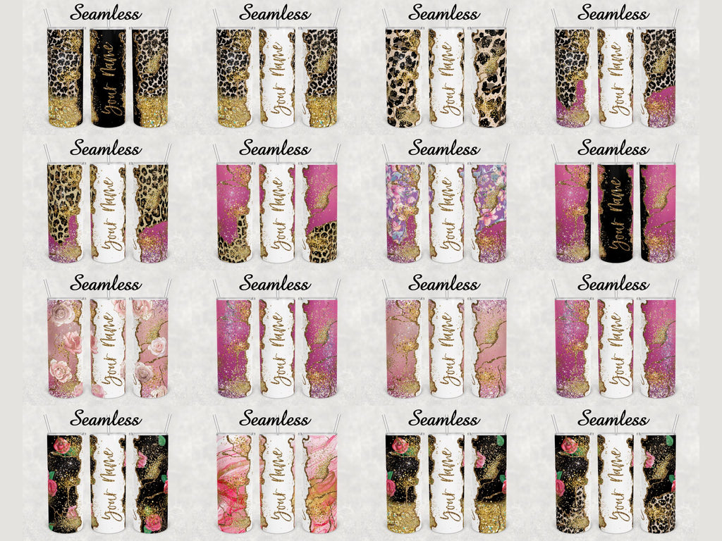 Agate Marble Design bundle tumbler 20 oz skinny Sublimation - So Fontsy