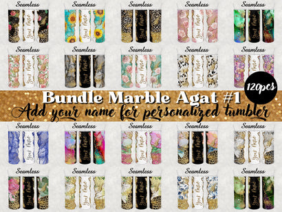 Agate Marble Design bundle tumbler 20 oz skinny Sublimation #1 SVG BambinaCreations 