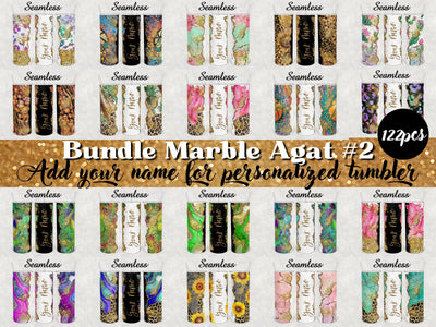 Agate Marble Design bundle tumbler 20 oz skinny Sublimation #2 SVG BambinaCreations 