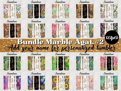 Agate Marble Design bundle tumbler 20 oz skinny Sublimation #2 SVG BambinaCreations 