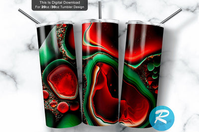 Agate Red and green Purple 20 oz / 30 oz Tumbler PNG Sublimation Regulrcrative 