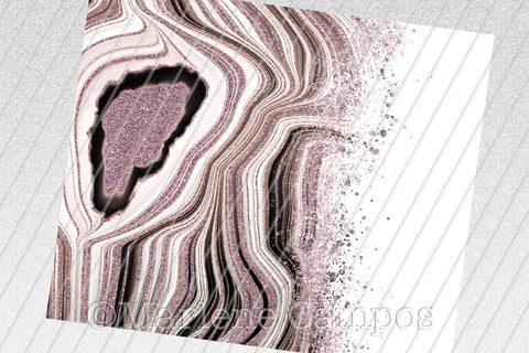 Agate Skinny Tumbler 20oz | Add your Name | Rose Gold and Back | White BG Sublimation Marlene Campos 