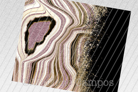 Agate Skinny Tumbler 20oz | Add your Name | Rose Gold and Gold | Black BG Sublimation Marlene Campos 