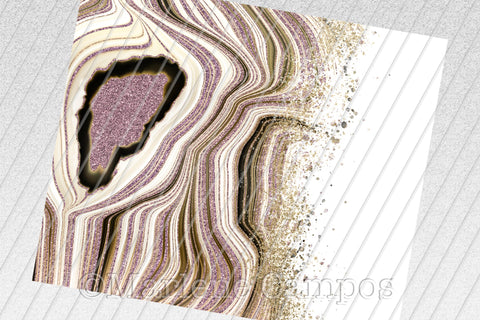 Agate Skinny Tumbler 20oz | Add your Name | Rose Gold and Gold | White BG Sublimation Marlene Campos 