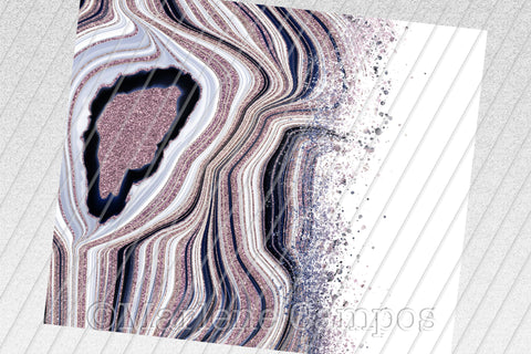 Agate Skinny Tumbler 20oz | Add your Name | Rose Gold and Navy | White BG Sublimation Marlene Campos 