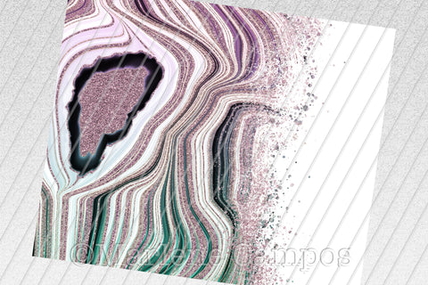 Agate Skinny Tumbler 20oz | Add your Name | Rose Gold and Turquoise | White BG Sublimation Marlene Campos 