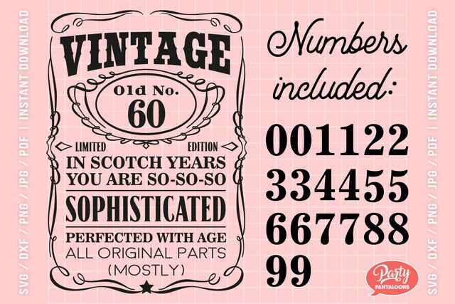 AGED TO PERFECTION SVG | Funny birthday SVG SVG Partypantaloons 