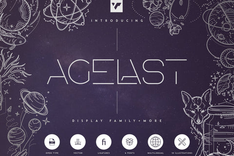 Agelast Display Family + More Font VPcreativeshop 