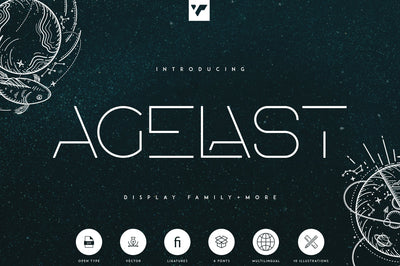 Agelast Display Family + More Font VPcreativeshop 