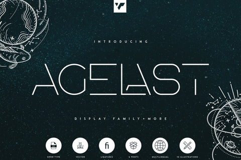 Agelast Display Family + More Font VPcreativeshop 