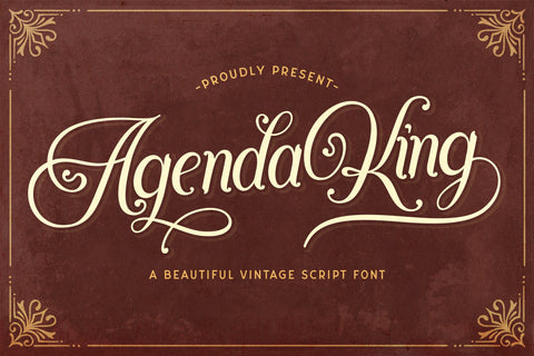 Agenda King - Vintage Script Font Font StringLabs 