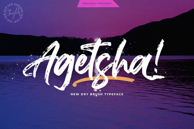 Agethsa - Textured Brush Font Font StringLabs 