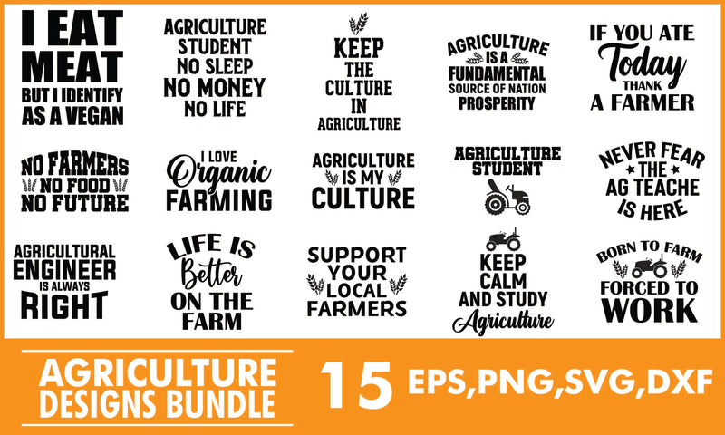 Agriculture SVG Designs Bundle SVG PatternFeed8 