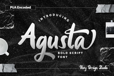 Agusta - Bold Script Font Font Ibey Design 