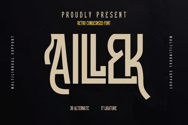 Aillek | Retro Condensed Font Font twinletter 