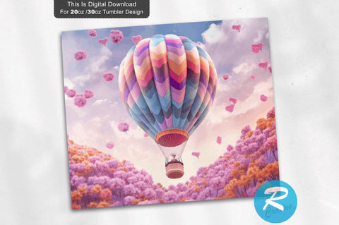 Air Balloon Purple Flower 20 oz / 30 oz Skinny Tumbler Sublimation Regulrcrative 