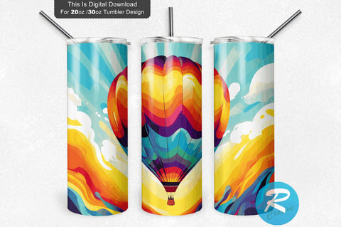 Air Balloon Rainbow 20 oz / 30 oz Skinny Tumbler Sublimation Regulrcrative 