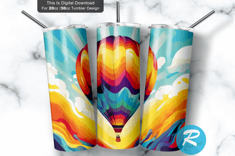 Air Balloon Rainbow 20 oz / 30 oz Skinny Tumbler Sublimation Regulrcrative 