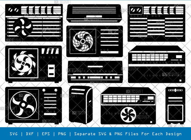 Air Conditioner Silhouette, Air Conditioner SVG, AC Svg, Floor Standing Svg, HVAC Svg, Air Conditioner Bundle, SB00835 SVG ETC Craft 