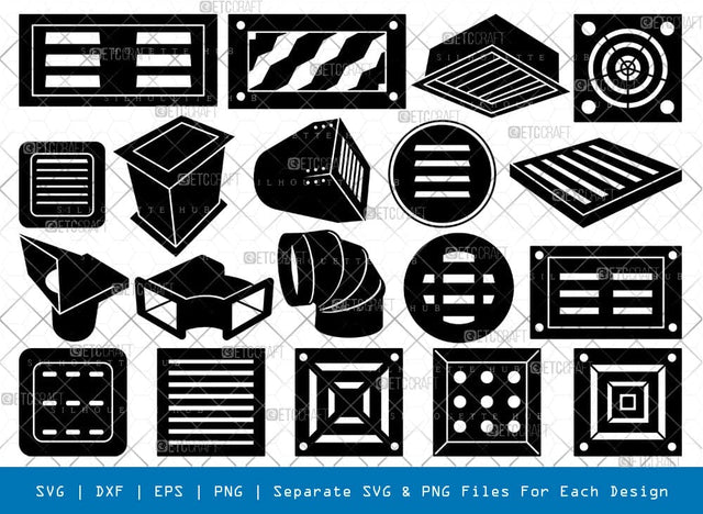 Air Duct Silhouette, Air Duct SVG, HVAC Svg, Heating Equipment Svg, Air Duct Bundle, SB00892 SVG ETC Craft 