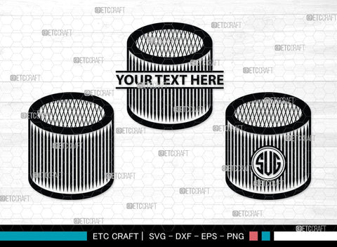 Air Filter Monogram, Air Filter Silhouette, Air Filter, Car Air Filter, Cabin Air Filter, AC Filter Svg, SB00057 SVG ETC Craft 