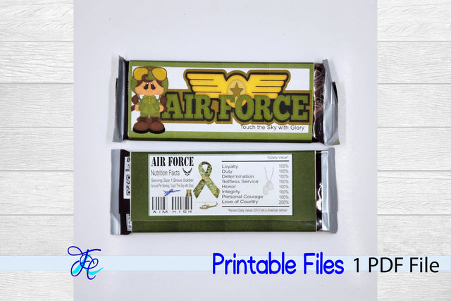 Air Force Girl Candy Bar Wrapper SVG Family Creations 