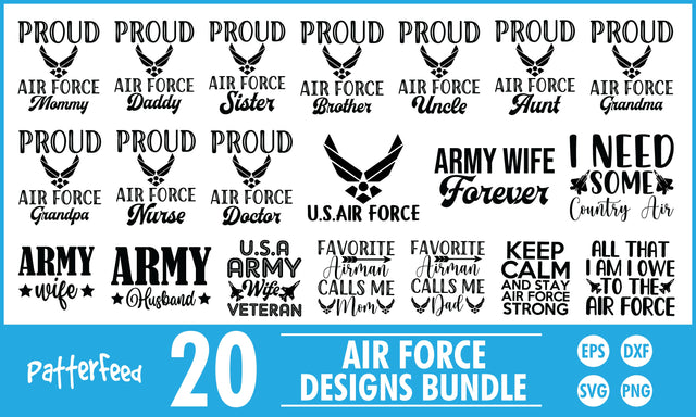 Air Force SVG Designs Bundle SVG PatternFeed8 