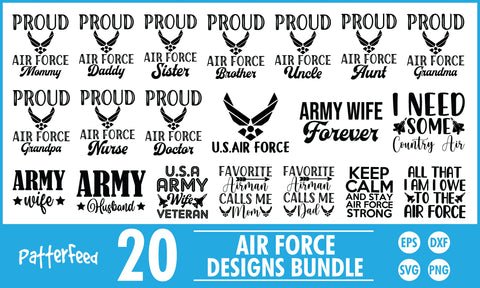 Air Force SVG Designs Bundle SVG PatternFeed8 