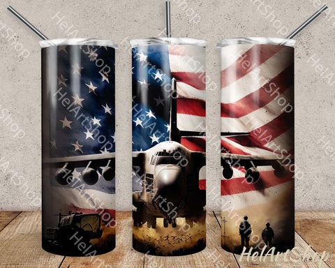 Air Force Tumbler Wrap, 20Oz Skinny Tumbler PNG Sublimation _HelArtShop_ 