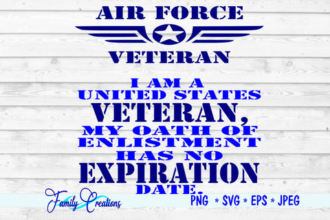 Air Force Veteran SVG Family Creations 
