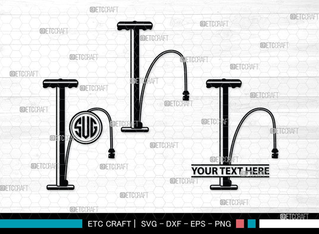 Air Pump Silhouette Svg, Air Pump SVG, Wheel Svg, Bicycle Svg, SB00058 SVG ETC Craft 