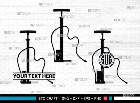 Air Pump Silhouette Svg, Air Pump SVG, Wheel Svg, Bicycle Svg, SB00058 SVG ETC Craft 