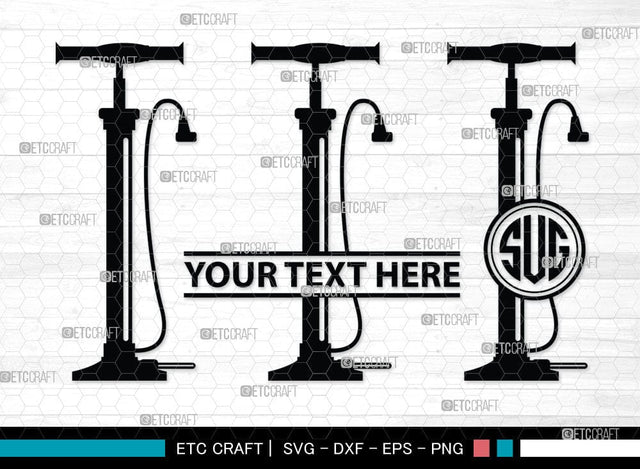 Air Pump Silhouette Svg, Air Pump SVG, Wheel Svg, Bicycle Svg, SB00058 SVG ETC Craft 