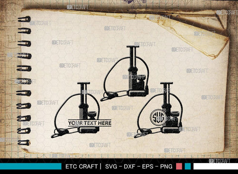 Air Pump Silhouette Svg, Air Pump SVG, Wheel Svg, Bicycle Svg, SB00058 SVG ETC Craft 