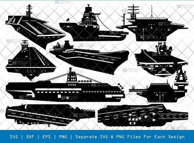Aircraft Carrier Silhouette, Aircraft Carrier SVG, Navy Svg, Largest Aircraft Carrier Svg, Aircraft Carrier Bundle, SB00893 SVG ETC Craft 