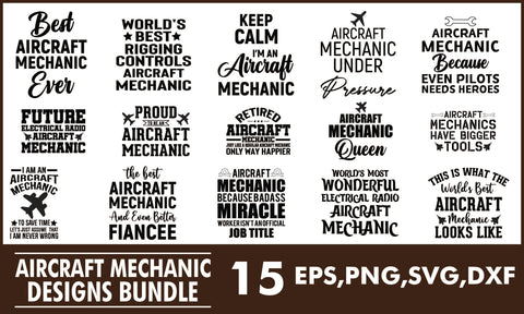 Aircraft Mechanic SVG Designs Bundle SVG PatternFeed8 