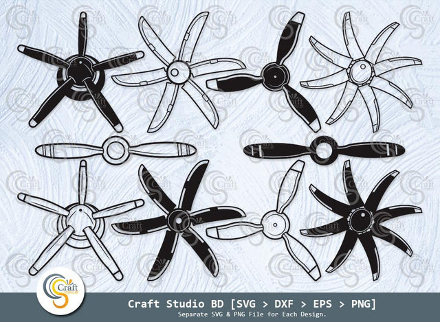Aircraft Propeller Silhouette, Propeller Svg, Airplane Propeller Svg, Fly Propeller Svg, Aircraft Propeller SVG Bundle SVG ETC Craft 
