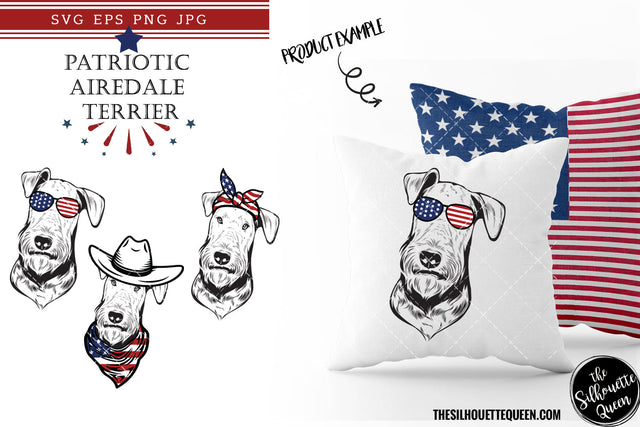 Airedale Terrier Dog Patriotic Cut files and Sublimation SVG Loveleen Kaur 